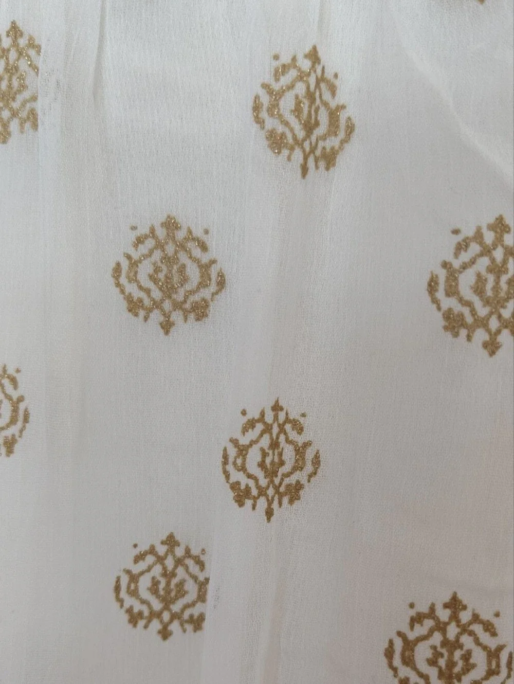 Lucky Brand Cream Maxi Dress with Gold Motif